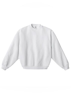 Los Angeles Apparel White Crewneck Sweater - Classic Pullover Fleece